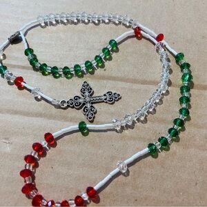 Elegant Multicolor Beaded Rosary Necklace